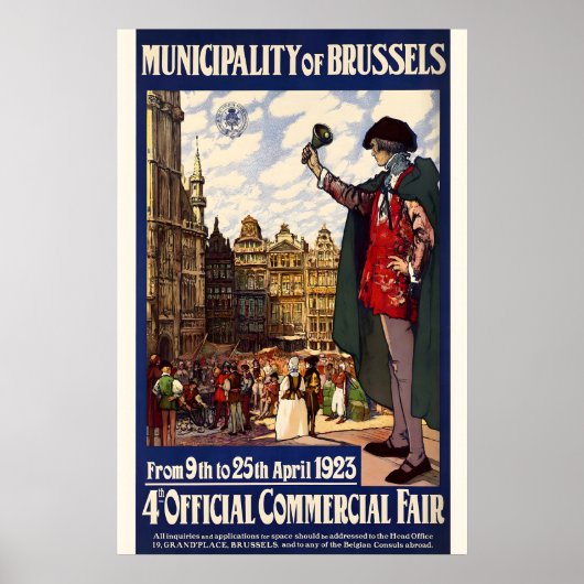 Brussel België Vintage Reisposter Poster (Voorkant)