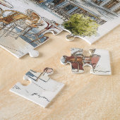 Brussel België –  Waterverf Cityscape Legpuzzel (Zijkant)