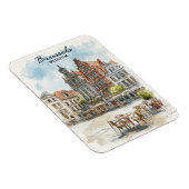 Brussel België – Waterverf Cityscape Magneet (Rechterzijde)