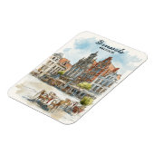 Brussel België – Waterverf Cityscape Magneet (Linkerzijde)