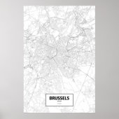 Brussel, België (zwart op wit) Poster (Voorkant)