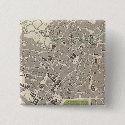 Brussel Bruxelles Vierkante Button 5,1 Cm (Voorkant)