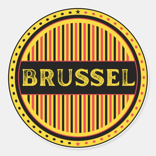Brussel City Pride Emblem – Belgian Identity Ronde Sticker (Voorkant)