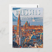 Brussel, de hoofdstad van België en Europa Briefkaart (Voorkant / Achterkant)