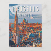 Brussel, de hoofdstad van België en Europa Briefkaart (Voorkant)
