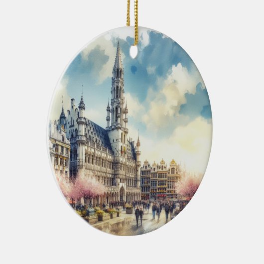 Brussel Grand Palace van België Waterverf Keramisch Ornament (Rechts)