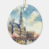 Brussel Grand Palace van België Waterverf Keramisch Ornament (Links)