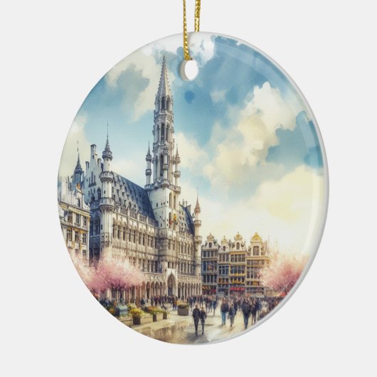 Brussel Grand Palace van België Waterverf Keramisch Ornament (Links)