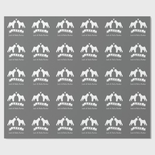 Brussel Griffon bruiloft paar met aangepaste tekst Cadeaupapier (Vlak)