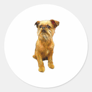 Brussel Griffon Bruxellois Schattige Puppy Dog Ronde Sticker