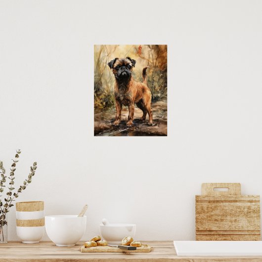 Brussel Griffon Dog Art Print Poster (Keuken)