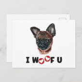 Brussel Griffon Dog I Wof U Uitnodiging Briefkaart (Voorkant / Achterkant)