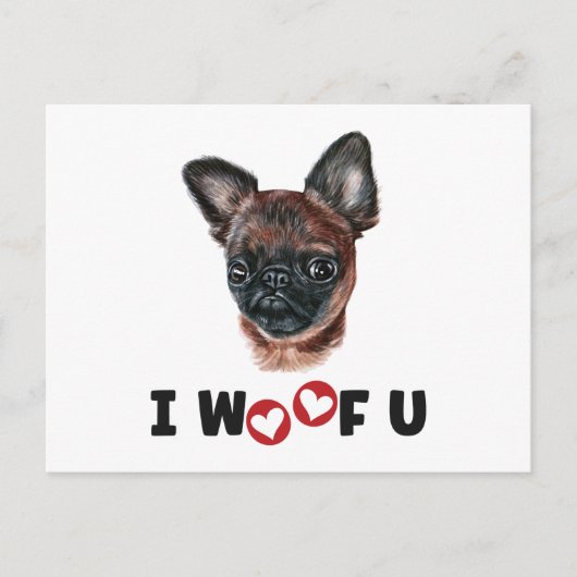 Brussel Griffon Dog I Wof U Uitnodiging Briefkaart (Voorkant)