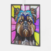 Brussel Griffon "Glas in lood" Glas Ornament (Voorkant links)