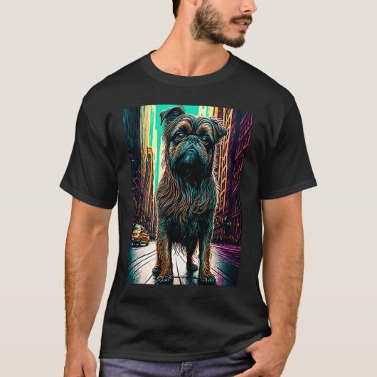 Brussel Griffon in Big Apple 2 T-shirt (Voorkant)