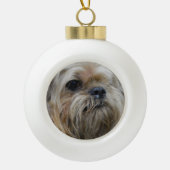 Brussel Griffon Keramische Bal Ornament (Voorkant)