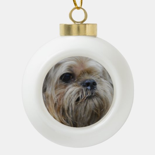 Brussel Griffon Keramische Bal Ornament (Voorkant)