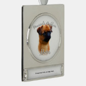 Brussel Griffon Moeder 2 Verzilverd Banner Ornament (Rechts)