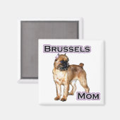 Brussel Griffon Moeder; Moeder van Brussel Griffon Magneet (Voorkant / Achterkant)