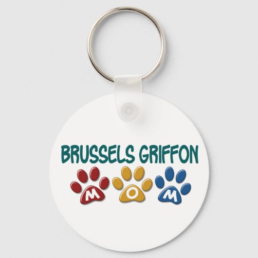 BRUSSEL GRIFFON MOM Paw Print 1 Sleutelhanger (Voorkant)