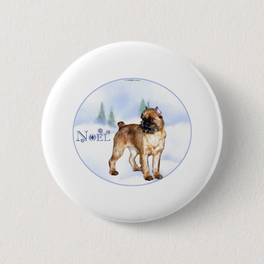 Brussel Griffon Noel Ronde Button 5,7 Cm (Voorkant)