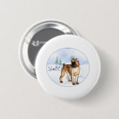 Brussel Griffon Noel Ronde Button 5,7 Cm (Voorkant /achterkant)