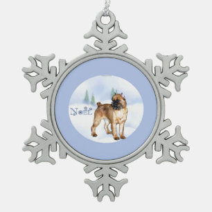 Brussel Griffon Noel Tin Sneeuwvlok Ornament
