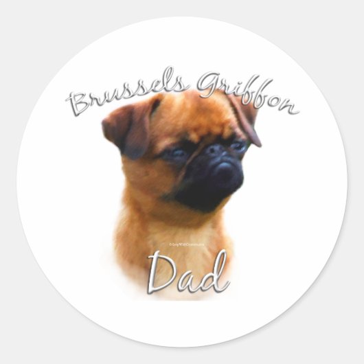 Brussel Griffon Pap 2 Ronde Sticker (Voorkant)