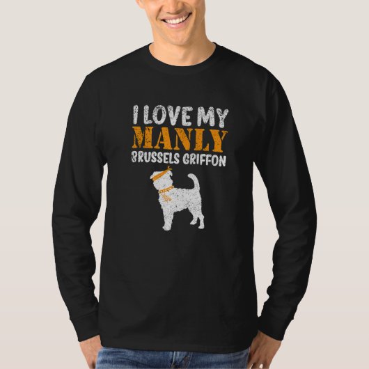 Brussel Griffon Pet Grappige Jongen Hond Pup Gesla T-shirt (Voorkant)