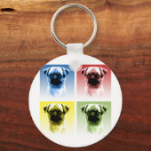 Brussel Griffon Pop Kunst Sleutelhanger (Voorkant)