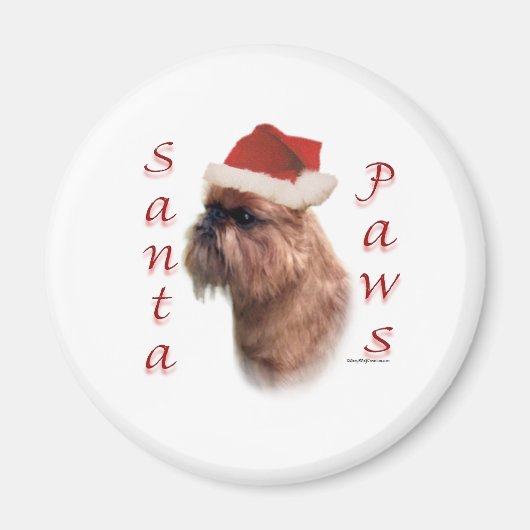 Brussel Griffon Santa Paws Magneet (Voorkant)