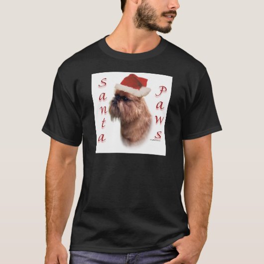 Brussel Griffon Santa Paws T-shirt (Voorkant)