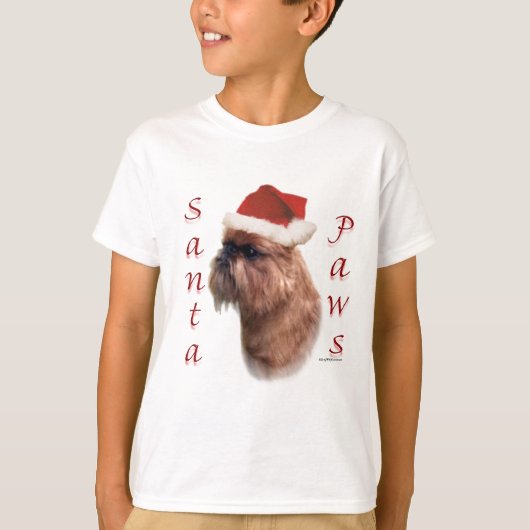 Brussel Griffon Santa Paws T-shirt (Voorkant)