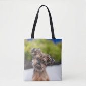 Brussel Griffon Schattige Puppy Dog Canvas tas (Voorkant)