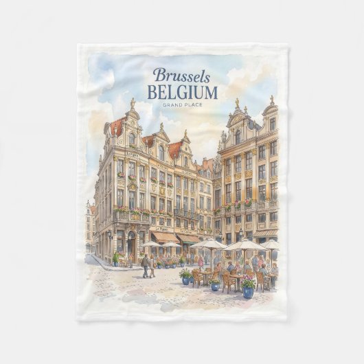 Brussel Grote Markt Historisch Fleece Deken (Voorkant)