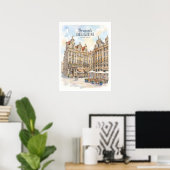 Brussel Grote Markt Historisch Poster (Thuiskantoor)