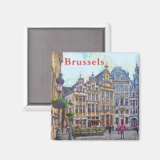 Brussel. Grote Markt. Magneet (Voorkant / Achterkant)