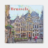 Brussel. Grote Markt. Magneet (Voorkant)