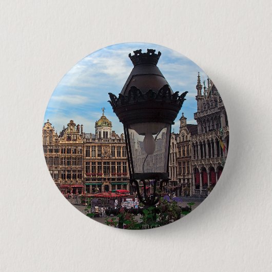 Brussel - Grote Plaats Ronde Button 5,7 Cm (Voorkant)