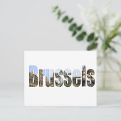 Brussel met toeristische plaatsen in letters briefkaart (Staand voorkant)