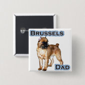Brussel Pap 4 Vierkante Button 5,1 Cm (Voorkant /achterkant)