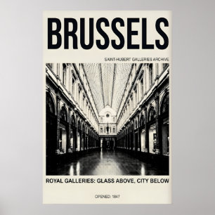 Brussel Reisposter, Glas Arcade, Vintage Poster