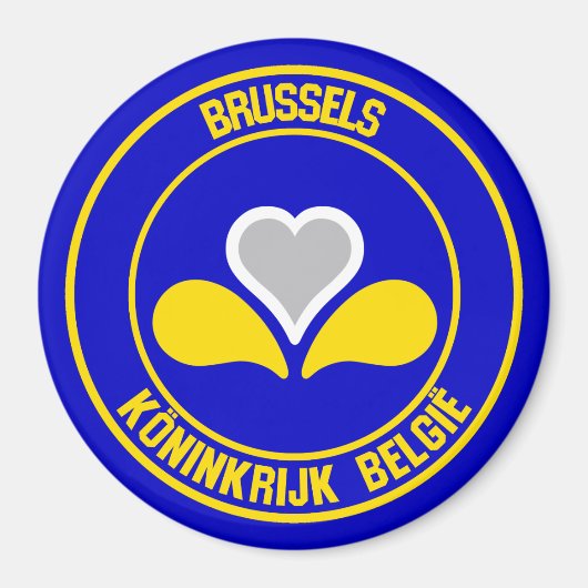 Brussel Ronde Embleem Magneet (Voorkant)