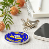 Brussel Ronde Embleem Sleutelhanger (Zijkant)