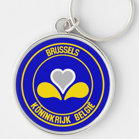 Brussel Ronde Embleem Sleutelhanger (Voorkant)