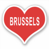 BRUSSEL Rood Liefde Hart Vinyl Sticker (Voorkant)