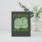 Brussel Sprouts Plant Veganism Pun Vegan Humor Briefkaart (Staand voorkant)