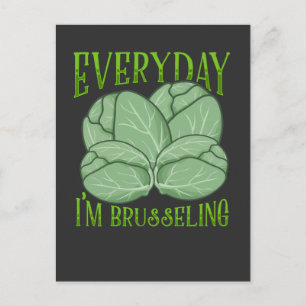 Brussel Sprouts Plant Veganism Pun Vegan Humor Briefkaart