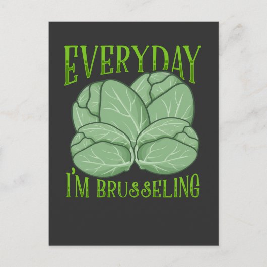 Brussel Sprouts Plant Veganism Pun Vegan Humor Briefkaart (Voorkant)