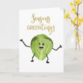brussel spruitje grappige kerstcadeautjes groen kaart (Gele Bloem)
